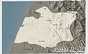 Shaded Relief 3D Map of Larache, darken