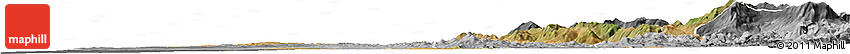 Satellite Horizon Map of Larache, desaturated