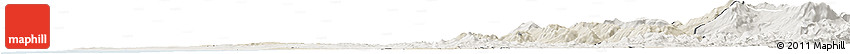 Shaded Relief Horizon Map of Larache, lighten
