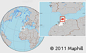 Gray Location Map of Larache, highlighted parent region