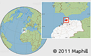 Savanna Style Location Map of Larache, highlighted country