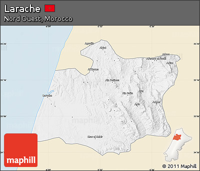 Classic Style Map of Larache, single color outside