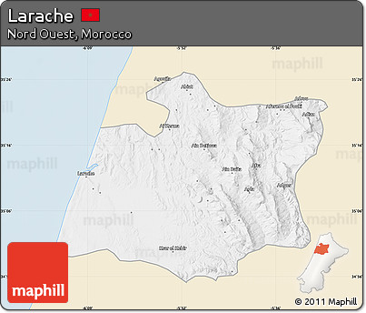Classic Style Map of Larache, single color outside