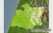 Physical Map of Larache, darken