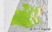 Physical Map of Larache, lighten, desaturated