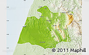 Physical Map of Larache, lighten