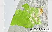 Physical Map of Larache, lighten, semi-desaturated