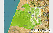 Physical Map of Larache, satellite outside