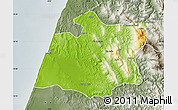 Physical Map of Larache, semi-desaturated