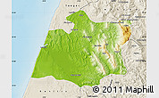 Physical Map of Larache, shaded relief outside