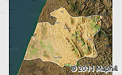 Satellite Map of Larache, darken