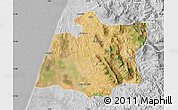 Satellite Map of Larache, lighten, desaturated