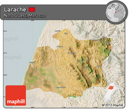 Satellite Map of Larache, lighten