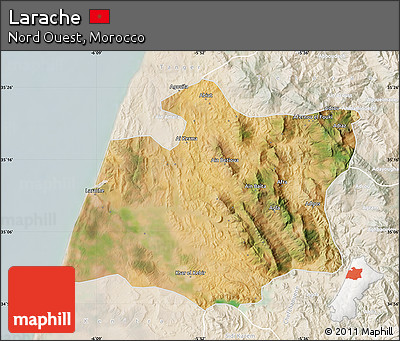 Satellite Map of Larache, lighten