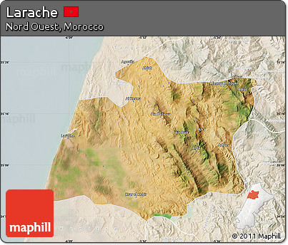 Satellite Map of Larache, lighten