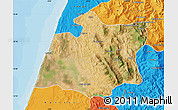 Satellite Map of Larache, political outside