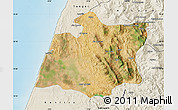 Satellite Map of Larache, shaded relief outside