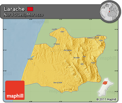 Savanna Style Map of Larache, single color outside