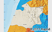 Shaded Relief Map of Larache, political outside