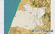 Shaded Relief Map of Larache, satellite outside