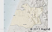 Shaded Relief Map of Larache, semi-desaturated
