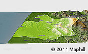 Physical Panoramic Map of Larache, darken