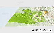 Physical Panoramic Map of Larache, lighten