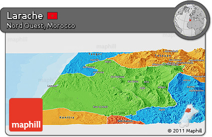 Political Panoramic Map of Larache