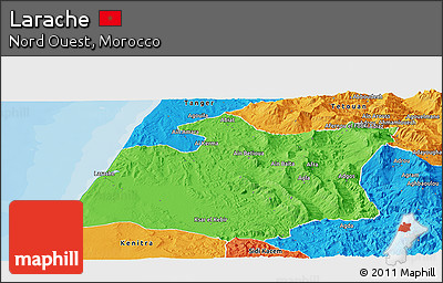 Political Panoramic Map of Larache