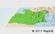 Political Panoramic Map of Larache, lighten
