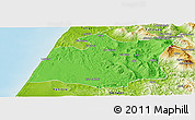 Political Panoramic Map of Larache, physical outside