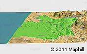 Political Panoramic Map of Larache, satellite outside