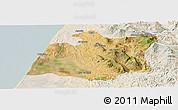 Satellite Panoramic Map of Larache, lighten