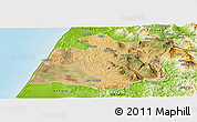 Satellite Panoramic Map of Larache, physical outside