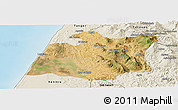 Satellite Panoramic Map of Larache, shaded relief outside