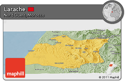 Savanna Style Panoramic Map of Larache