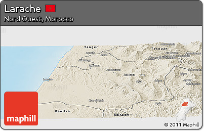 Shaded Relief Panoramic Map of Larache