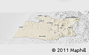 Shaded Relief Panoramic Map of Larache, lighten, desaturated