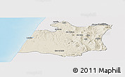Shaded Relief Panoramic Map of Larache, single color outside