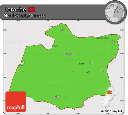Political Simple Map of Larache, cropped outside