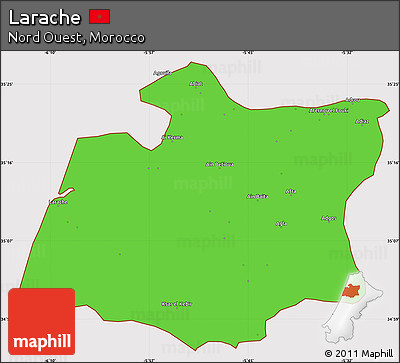 Political Simple Map of Larache, cropped outside