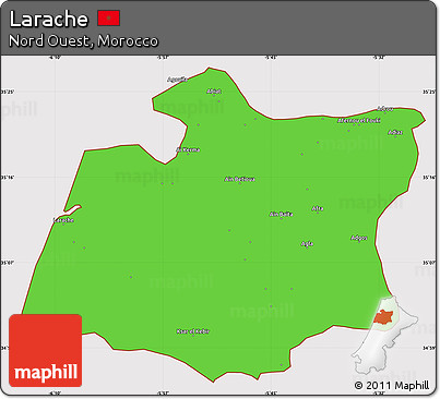 Political Simple Map of Larache, cropped outside