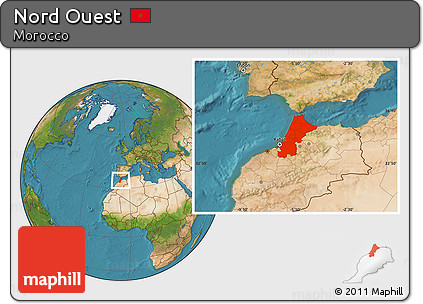 Satellite Location Map of Nord Ouest
