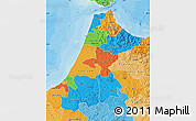 Political Map of Nord Ouest, political shades outside