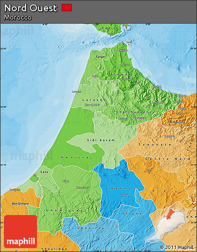 Political Shades Map of Nord Ouest