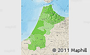 Political Shades Map of Nord Ouest, shaded relief outside