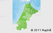 Political Shades Map of Nord Ouest, single color outside