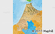 Satellite Map of Nord Ouest, political shades outside