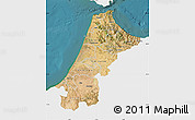 Satellite Map of Nord Ouest, single color outside