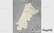 Shaded Relief Map of Nord Ouest, darken, desaturated